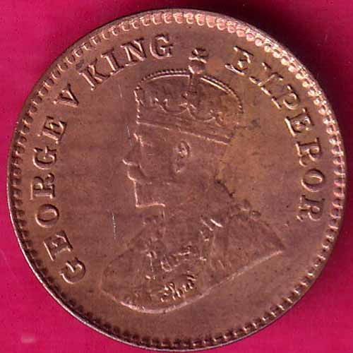 BRITISH INDIA 1926 GEORGE V 1/12 ANNA COPPER COIN–@HUB3978
