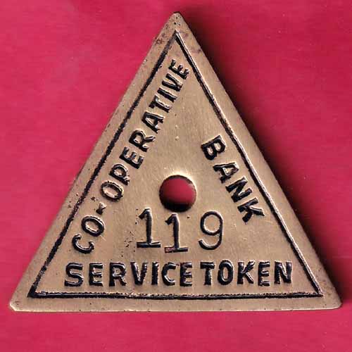 Bank Token :- Co - Operative Bank Service Token [119] - S1552