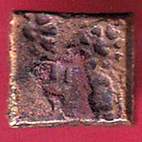ancient cetral india copper punchmark ujjainy symbols on coin- OO2248