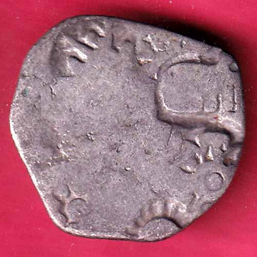 ANCIENT INDIA MAURYAN PERIOD ANIMAL STANDING MAGADH DYNASTY SILVER PUNCHMARK :- S2264
