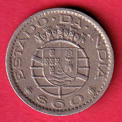 PORTUGUESE INDIA GOA 60 ESCUDO 1959 COIN -  oo4006