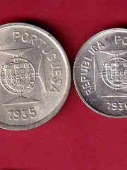 “UNC” PORTUGUES INDIA 2 COINS SET: ONE RUPIA N HALF RUPIA BEAUTIFUL SILVER COIN– oo5312