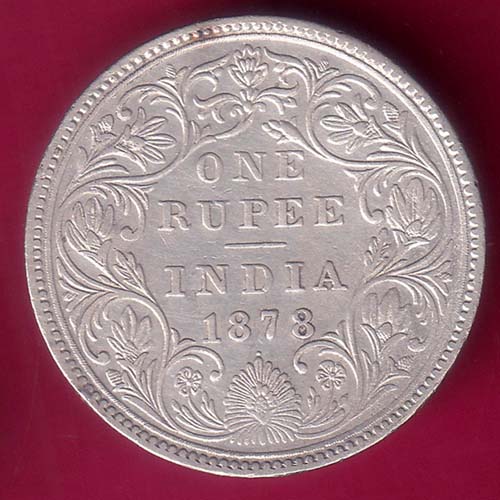 BRITISH INDIA 1878 VICTORIA EMPRESS ONE RUPEE BEAUTIFUL SILVER COIN –@HUB2884