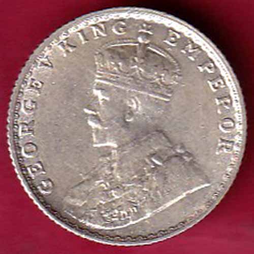 British India George V Bombay Mint 1/4 Rupee Silver Coin:- S2715