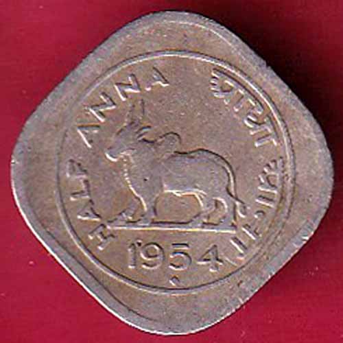 GOVERNMENT OF INIDA 1954 HALF ANNAS -VA211