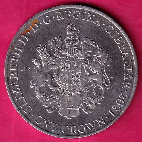 Gibraltar Elizabeth II One Crown 2021–@HUB1910
