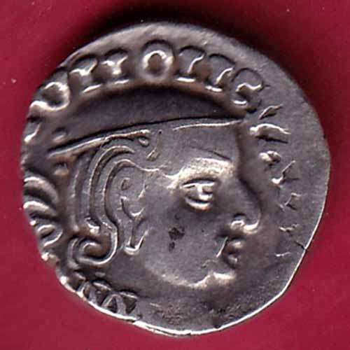 ANCIENT INDIA KSHATRAP DYNASTY KING PORTRAIT SILVER COIN–@HUB1708
