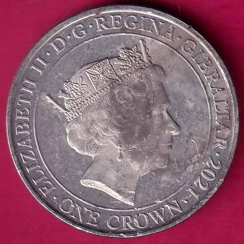 Gibraltar 2021 Elizabeth II D.G.REGINA ONE CROWN RARE COIN -OO647