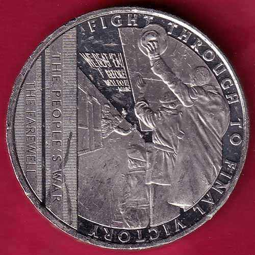 Elizabeth II D.G, Regina Gibraltar 2021 Half Crown Fight Through To Final Victory The People's War The Farewell  :- S2257