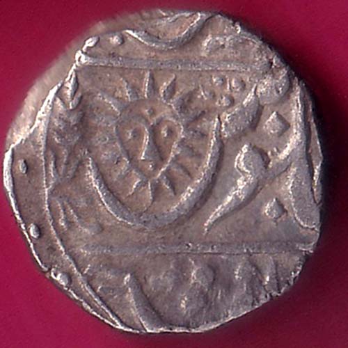 indore state sunface 1 rupee silver coin  –@HUB3401