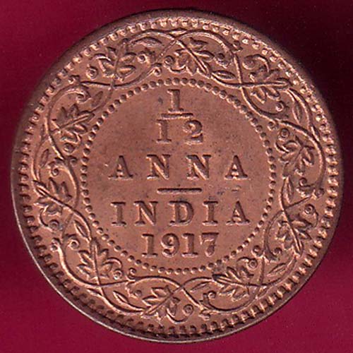 BRITISH INDIA 1936 GEORGE V 1/12 ANNA–@HUB3115