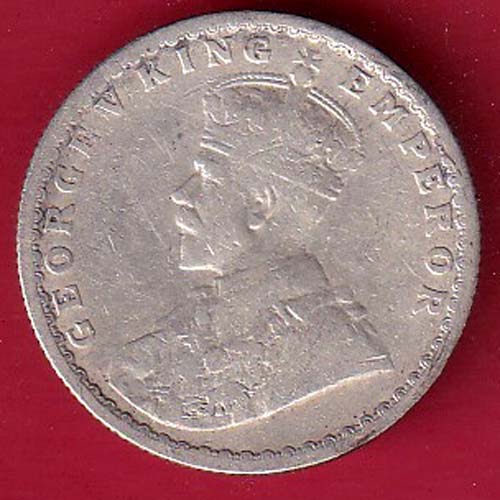 British India 1917 George V King half Rupee silver Coin – oo5628