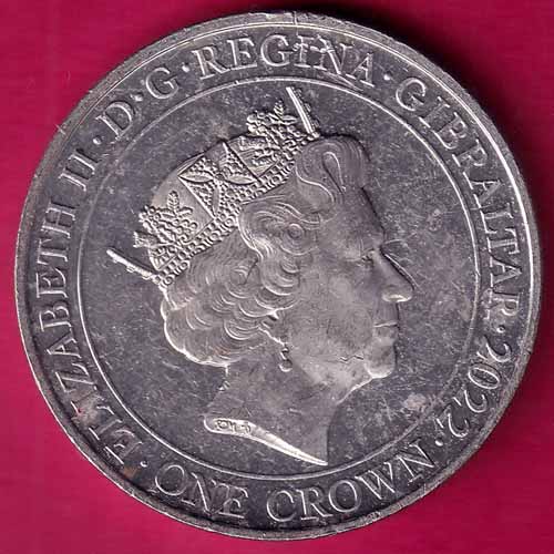ELIZABETH II DEI-GRA REGINA. GIBRALTAR 2022 ONE CROWN IN FLANDERS FIELDS THE POPPIES BLOW–@HUB2194