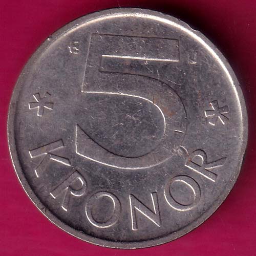 world coin 5 kronor sverige 1978 xvi:- OO1767