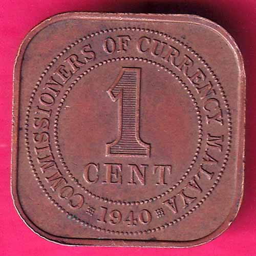 Commissioners of Currency Malaya Large Cent King George 6 One Cent–@HUB3792