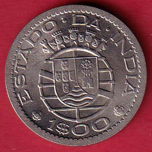 PORTUGUESE INDIA GOA 1 ESCUDO 1959 COIN –oo4194