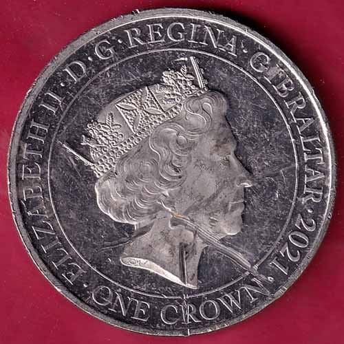 Elizabeth II  D.G. Regina Gibraltar 2021 One Crown H.M. Queen Elizabeth II ' HRH Prince Philip – S2025