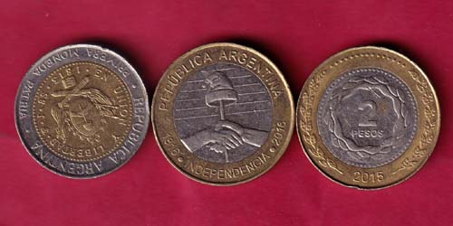 3 Coin Set:-REPUBLICA ARGENTINA–@HUB2223