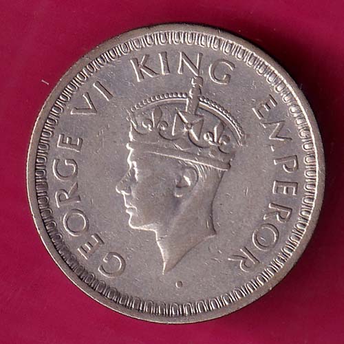 BRITISH INDIA 1944 lahore mint GEORGE VI HALF RUPEE SILVER COIN@hub4907