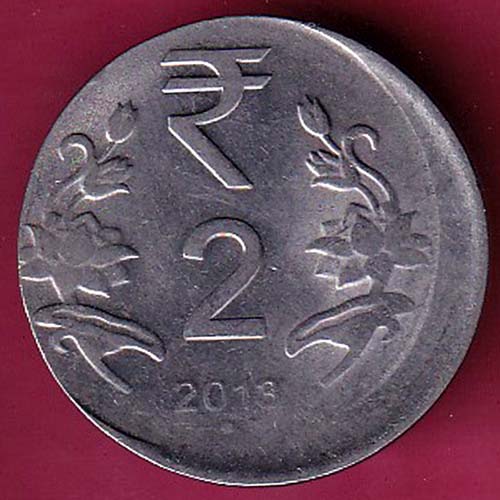 error repubic india 2013 two rupee coin- OO2812