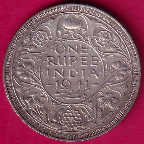 British British India 1941 BOMBAY Mint George Vi One Rupee –@HUB3100