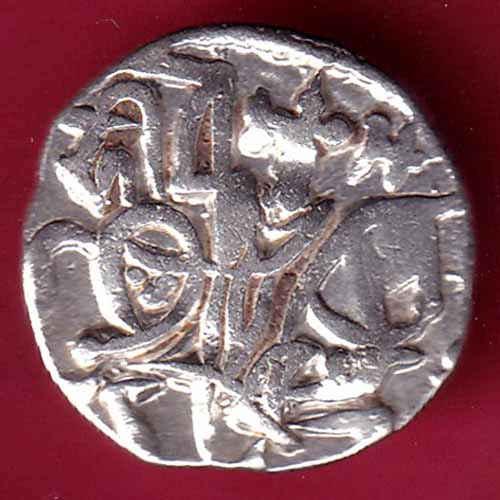 DELHI SULTAN SAMANT DEVA HORSE MAN & BULL TYPE RARE BILLON COIN :- S2348