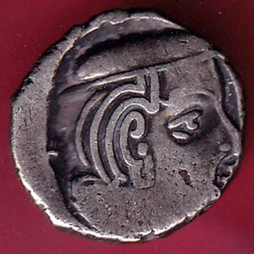 ANCIENT INDIA KSHATRAP DYNASTY KING PORTRAIT SILVER COIN :- S1266
