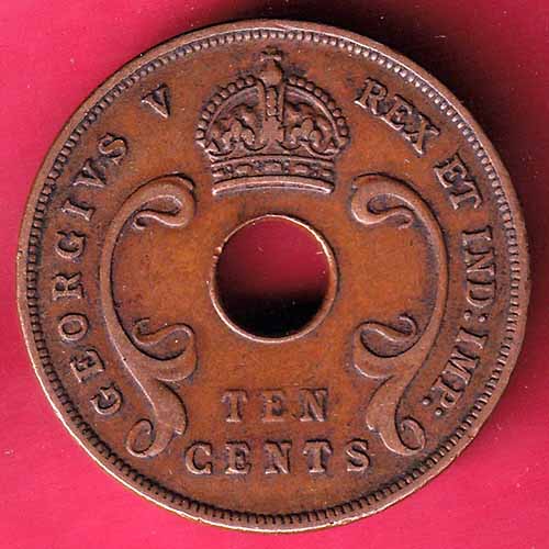 EAST AFRICA 1927 TEN CENTS Georgivs V REX ET IND.IMP – S1897