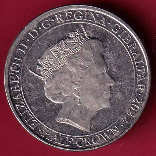 Elizabeth II D.G. Regina Gibraltar 2022 Half Crown :- S2782