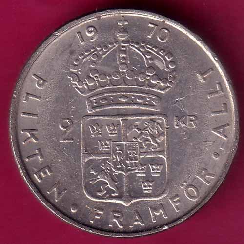 world coin 1970 two kr.  :- OO1717