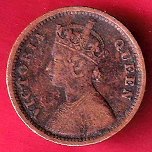 british india 1862 victoria queen 1/2 PICE copper coin -VA296