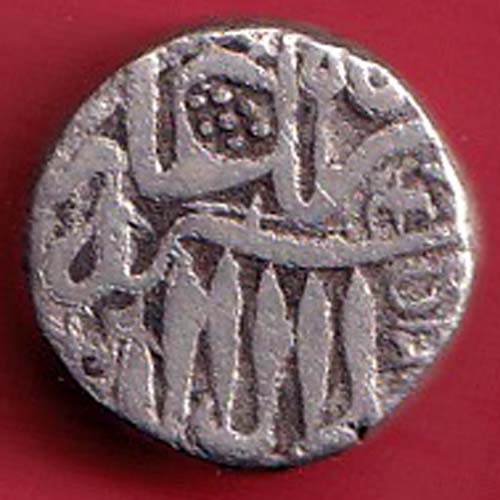 MUGHALS MOHD. AKBAR MAHMUDI With Dotted Line With Half Date Swastika On Top  SILVER COIN–@HUB5424