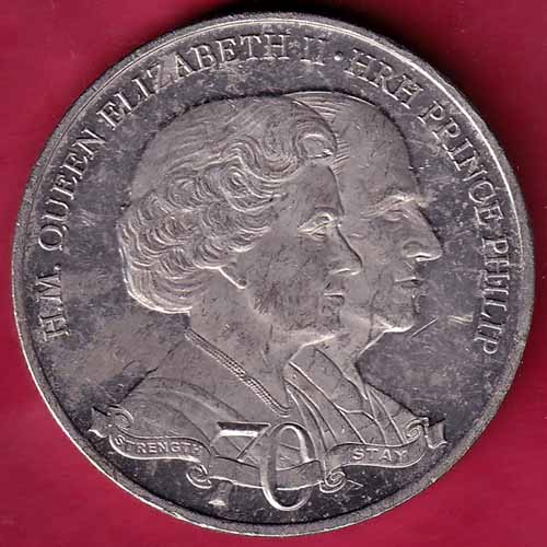 Elizabeth II D.G. regina Gibraltar 2021 One Crown  H.M. Queen Elizabeth II Prince Philip  :- S2375