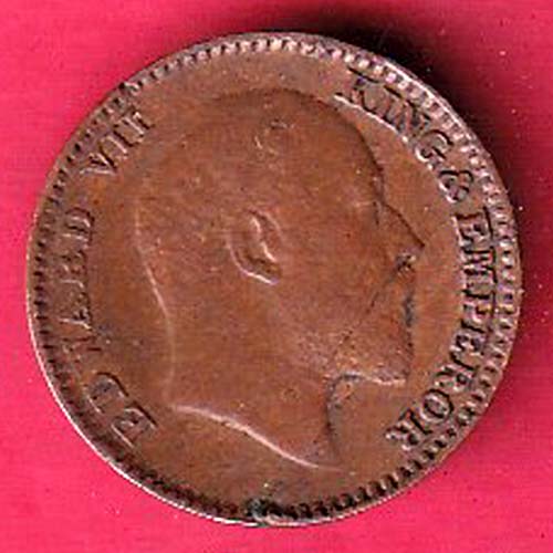 BRITISH INDIA 1909 EDWARD VII 1/12 ANNA COPPER COIN :- oo2157