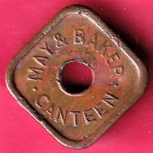 CANTEEN TOKEN MAY &BAKER–@HUB1801
