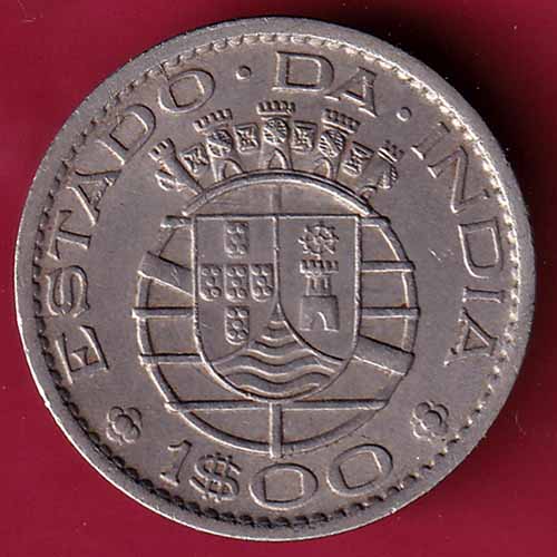 PORTUGUESE INDIA GOA 1 ESCUDO 1959 COIN  – S1029