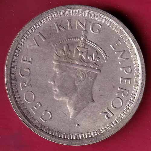 British India 1945 Bombay Mint George Vi One Rupee Silver Coin - S1339