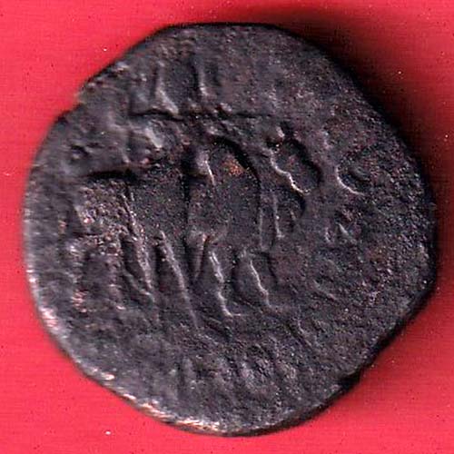 ANCIENT INDIA KUSHAN KING DYNASTY BEAUTIFUL SCARE COPPER COIN :- OO3342