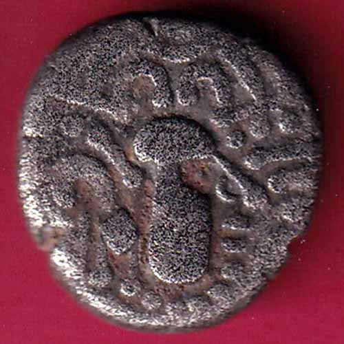 ANCIENT INDIA GADHAYA DYNASTY KING PORTRAIT COIN - S1374