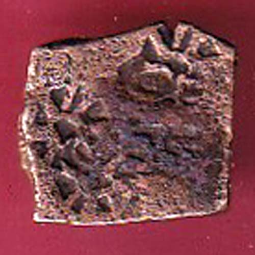 ancient cetral india copper punchmark ujjainy symbols on coin–@HUB4479
