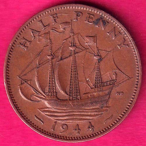 United Kingdom Half Penny Rare Coin–@HUB3433