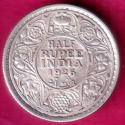 BRITISH INDIA 1926 HALF RUPEE  :- OO1607