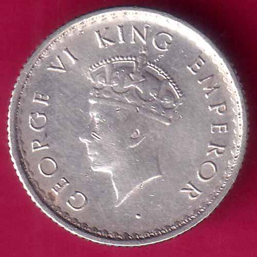 British India 1939 George vi King Emperor 1/4 Rupee –@HUB3999