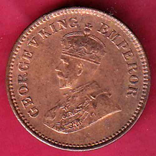 BRITISH INDIA 1932 1/2 PICE GEORGE V COPPER COIN–VA969