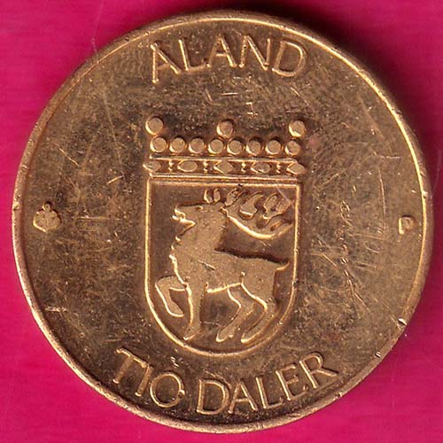 ALAND 1991 TIO MARK RARE COIN  :- OO834