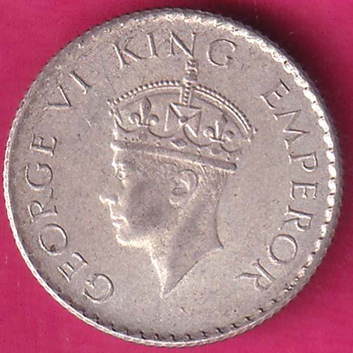 British India 1940 BOMBAY MINT George Vi 1/4 Rupee Rare Silver coin–@HUB4111