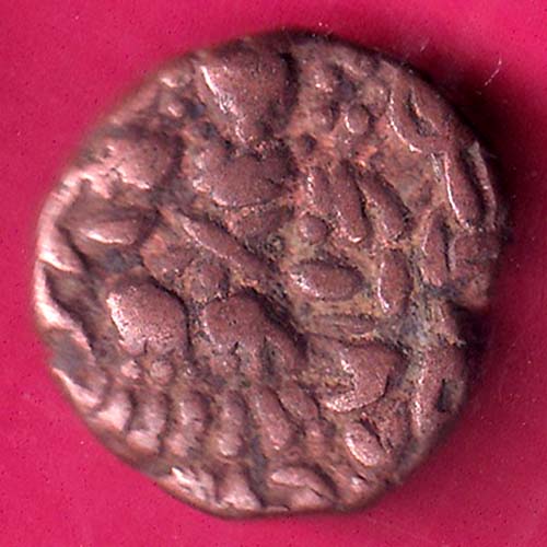 lohar of kashmir sangram deva copper one drachma beautiful coin–@HUB4146