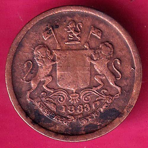 east india company 1833 PIE copper coin –@HUB4410