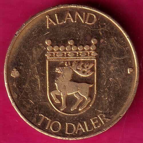 Finland 10 Markkaa Aland 1991 tio deler tio mark:-–@HUB3716