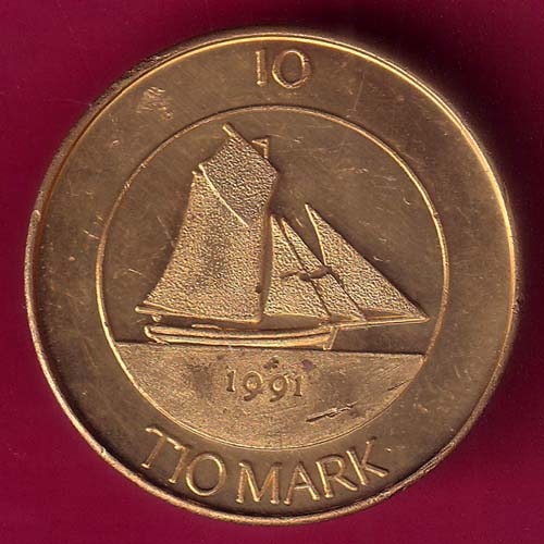 Finland 10 Markkaa Aland 1991 tio deler tio mark–@HUB3546